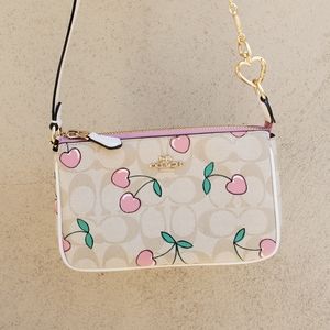 Coach Nolita Pink Cherry Monogram Pouch